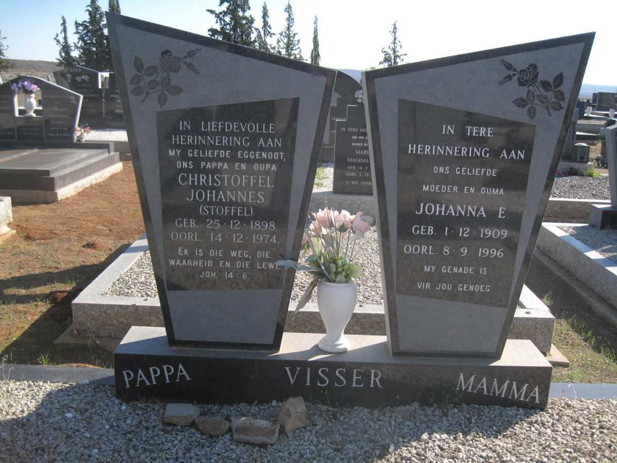 VISSER Christoffel Johannes 1898-1974 &amp; Johanna E. 1909-1996