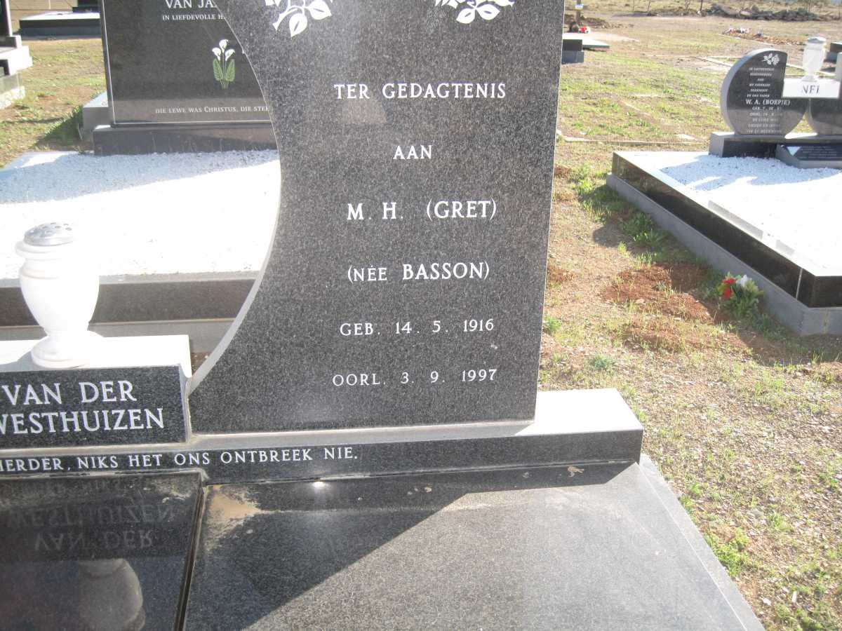 WESTHUIZEN J.J., van der 1915-1994 &amp; M.H. BASSON 1916-1997