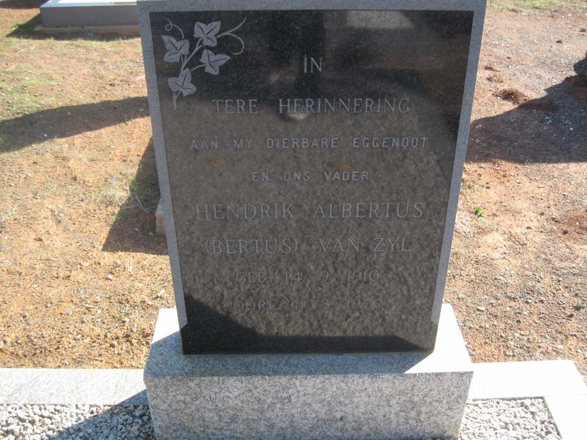 ZYL Hendrik Albertus, van 1910-1976 &amp; Hendrina Wilhelmina ESTERHUIZEN 1917-1976