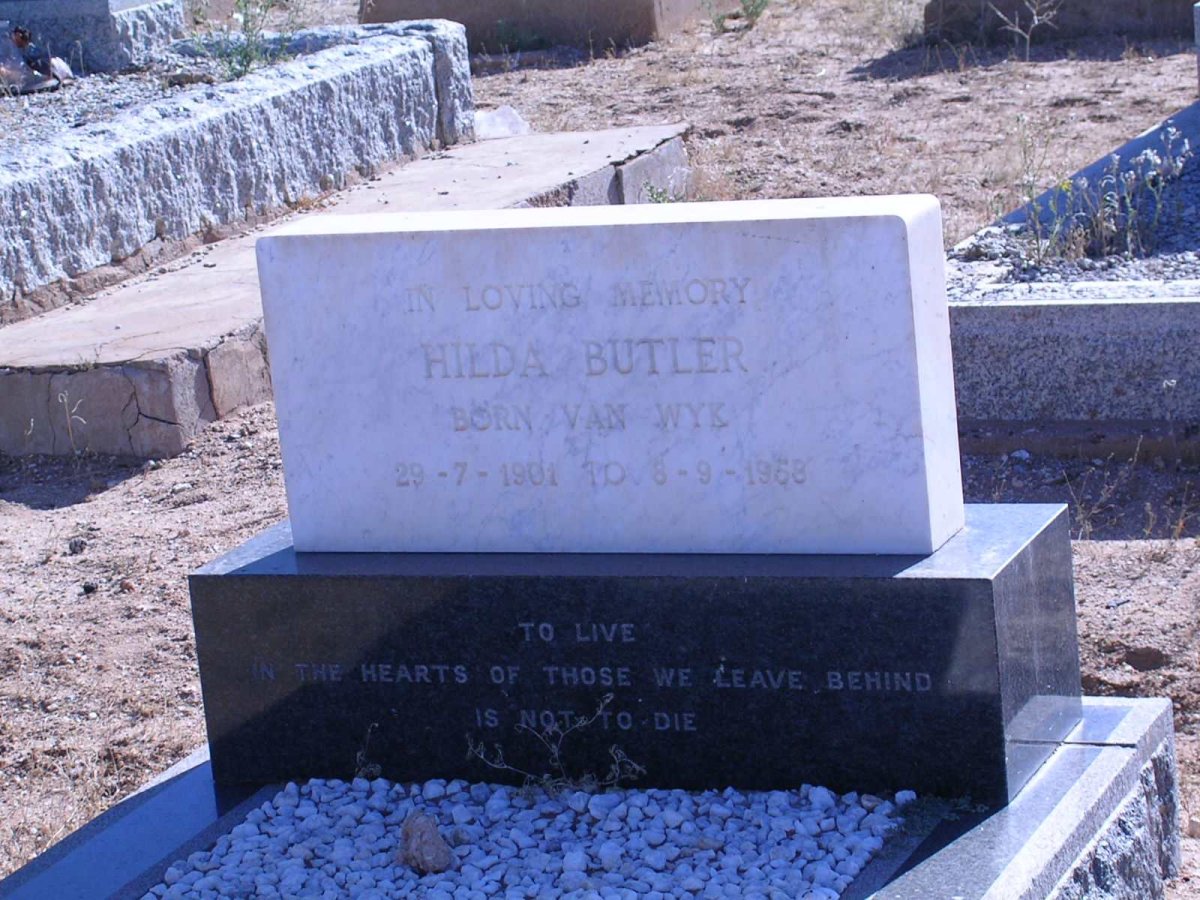 BUTLER Hilda nee VAN WYK 1901-1968