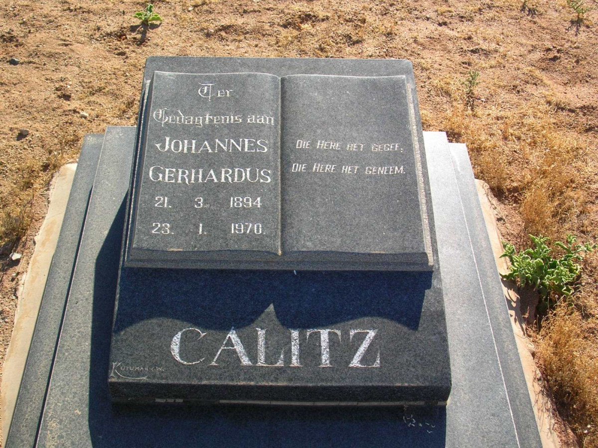 CALITZ Johannes Gerhardus 1894-1970