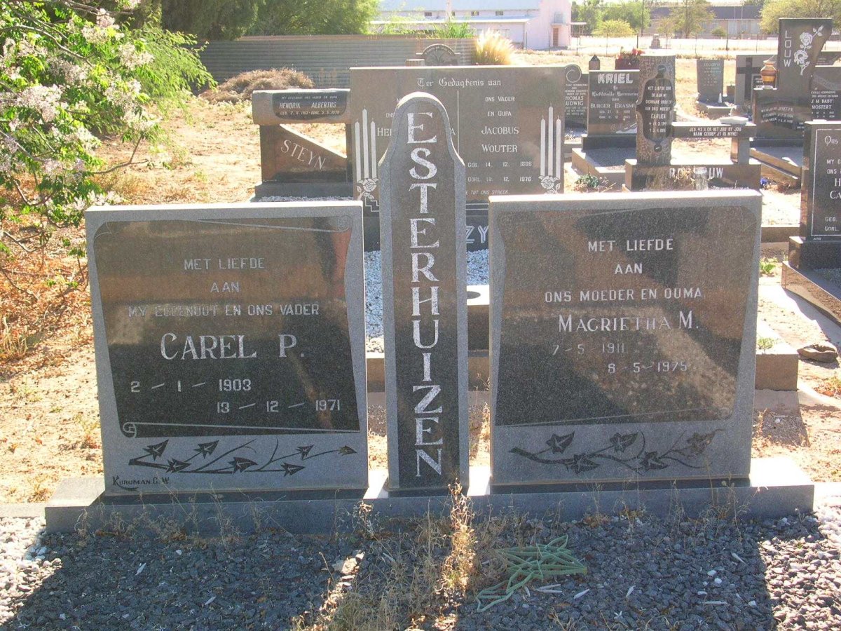 ESTERHUIZEN Carel P. 1903-1971 &amp; Magrietha M. 1911-1975