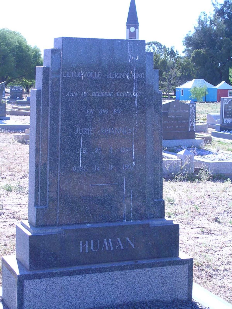 HUMAN Jurie Johannes 1890-1957