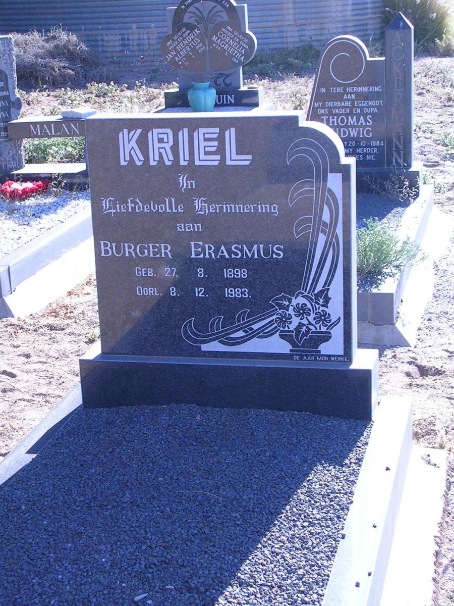 KRIEL Burger Erasmus 1898-1983