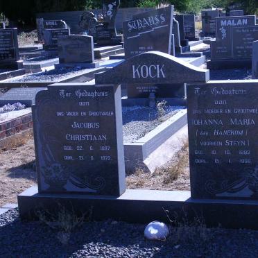 KOCK Jacobus Christiaan 1897-1972 &amp; Johanna Margaretha STEYN nee HANEKOM 1892-1966