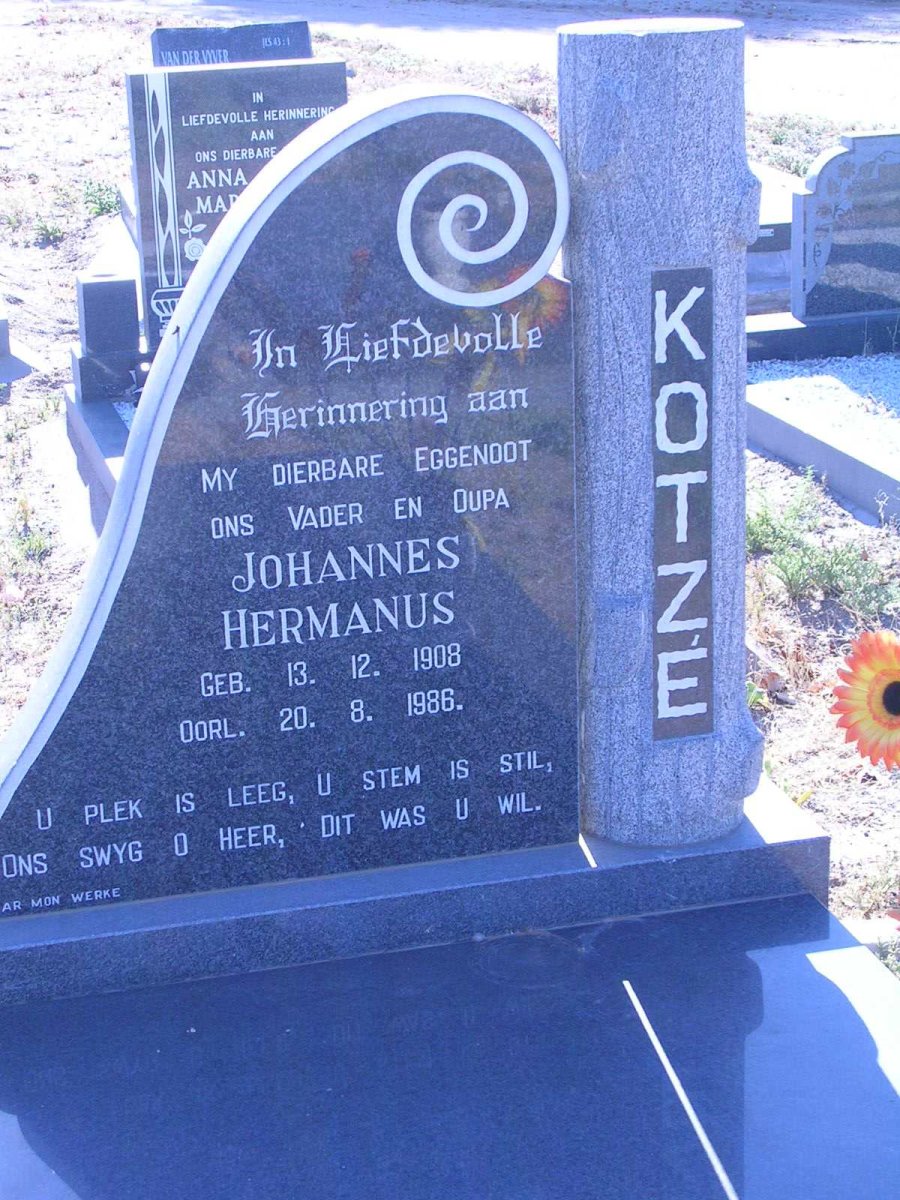 KOTZÉ Johannes Hermanus 1908-1986
