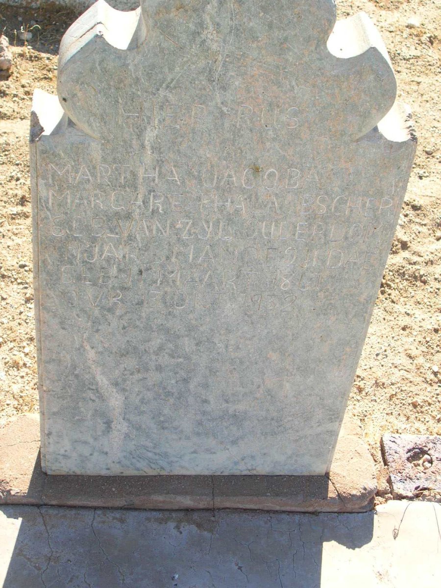 LAUBSCHER Martha Jacoba Margaretha geb. VAN ZYL 1861-1932