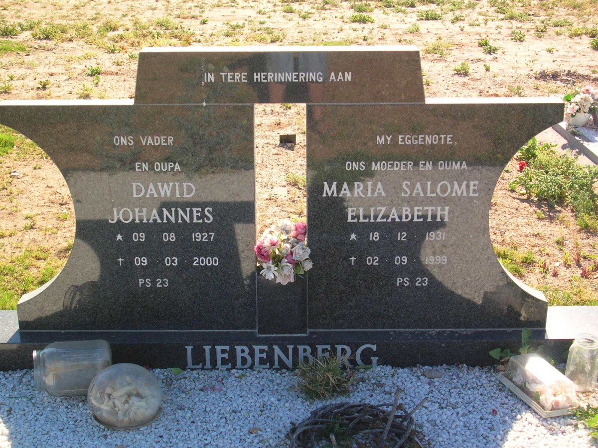 LIEBENBERG Dawid Johannes 1927-2000 &amp; Maria Salome Elizabeth 1931-1999