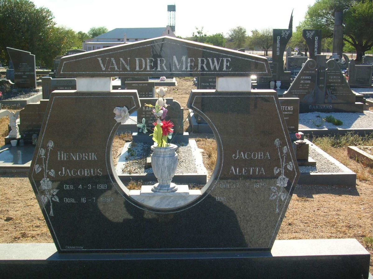 MERWE Hendrik Jacobus, van der 1919-1992 &amp; Jacoba Aletta 1929-