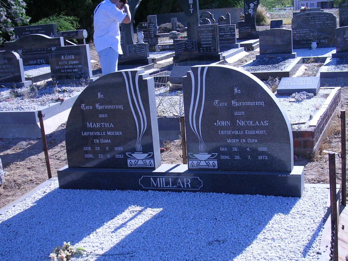 MILLAR John Nicolaas 1895-1973 &amp; Martha 1899-1992