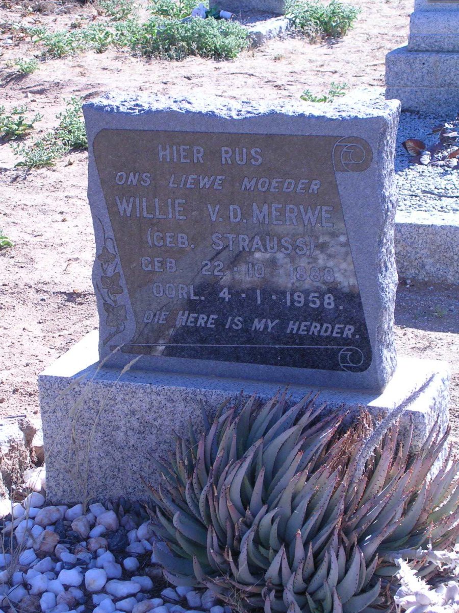 MERWE Willie, van der nee STRAUSS 1888-1958