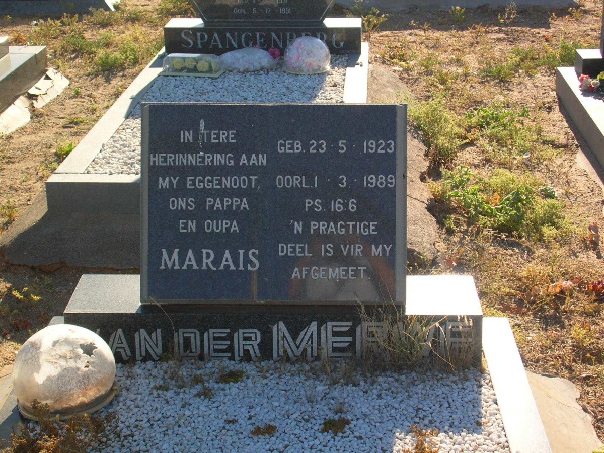 MERWE Marais, van der 1923-1989