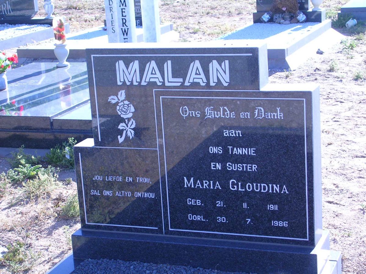 MALAN Maria Gloudina 1911-1986