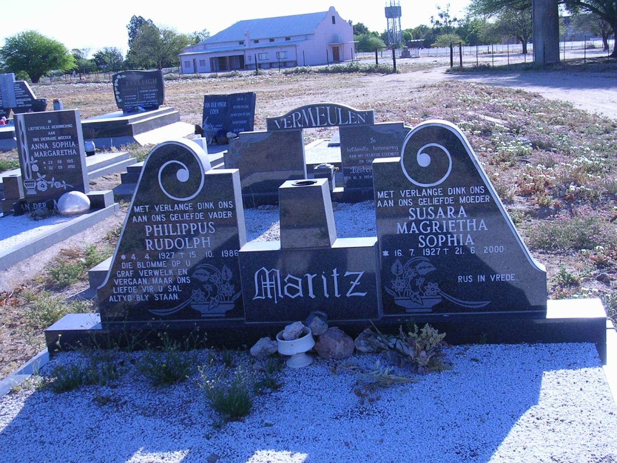MARITZ  Philippus Rudolph  1927-1986 &amp; Susara Margrietha Sophia 1927-2000