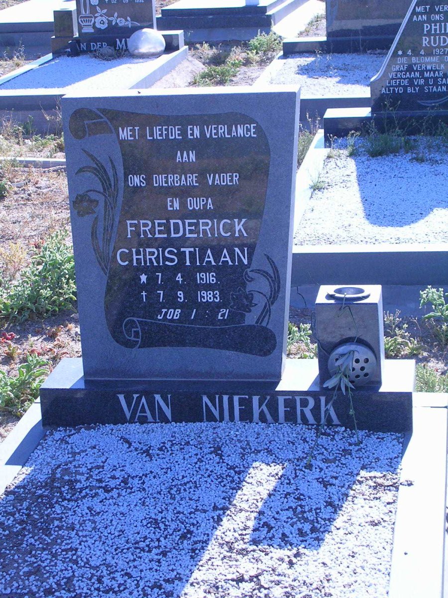 NIEKERK Frederick Christiaan, van 1916-1983