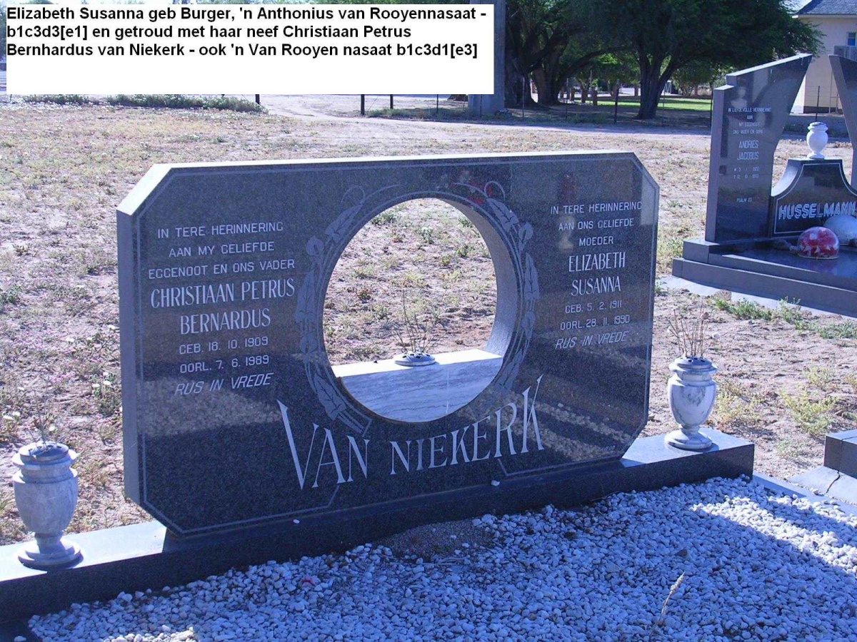 NIEKERK Christiaan Petrus Bernardus, van 1909-1989 &amp; Elizabeth Susanna 1911-1990