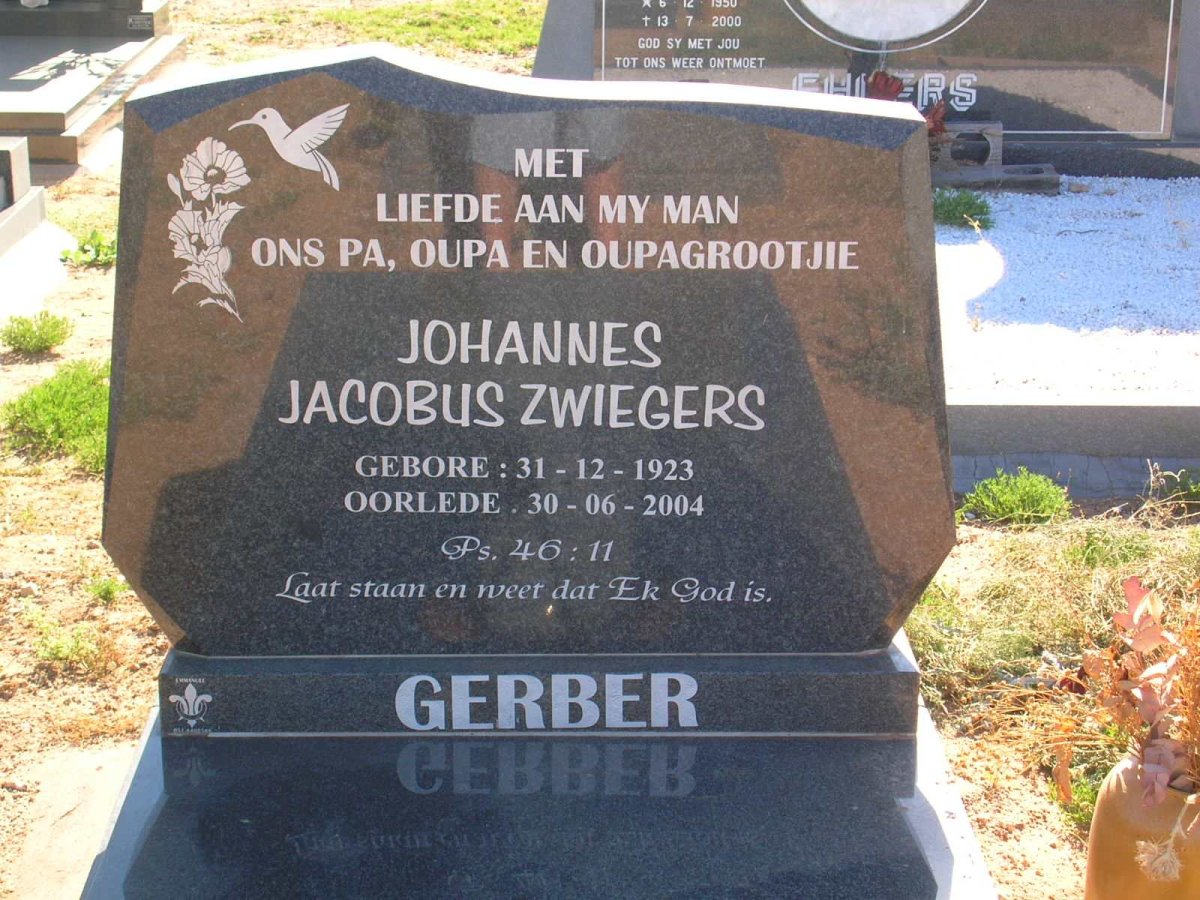 GERBER Johannes Jacobus Zwiegers 1923-2004