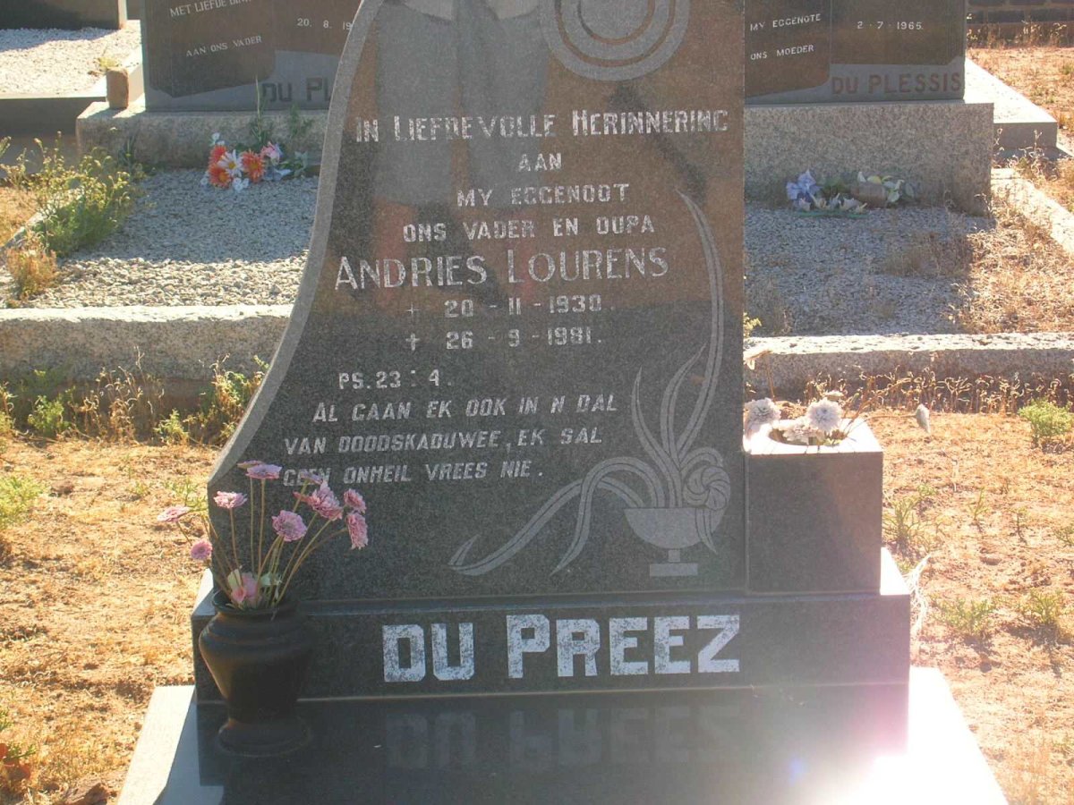 PREEZ Andries Lourens, du 1930-1981