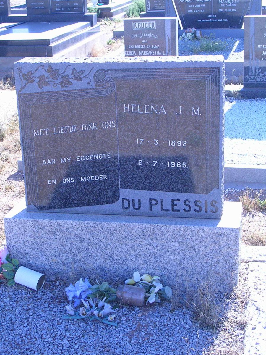 PLESSIS Helena J.M., du 1892-1965