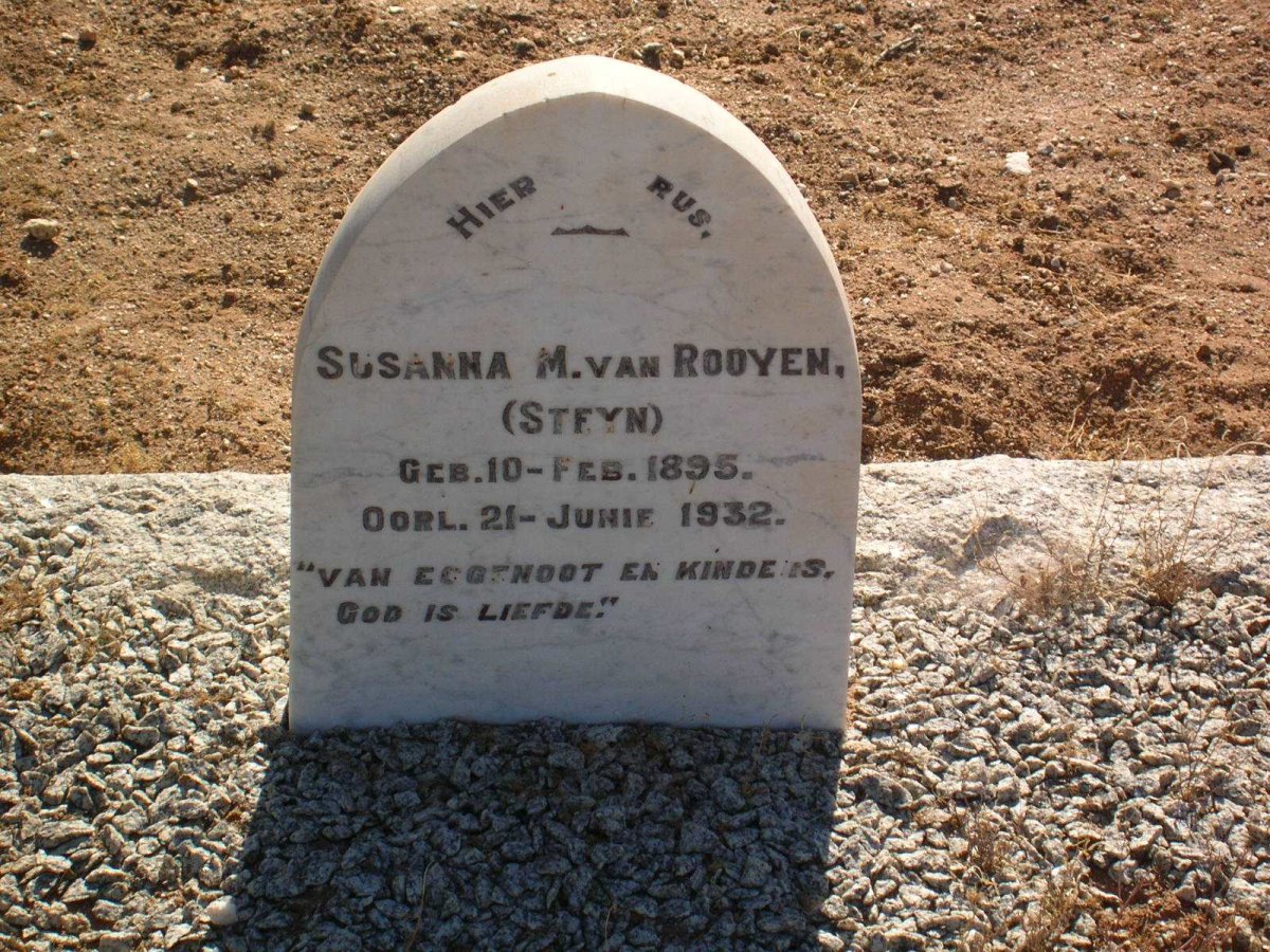ROOYEN Susanna M., van nee STEYN 1895-1932