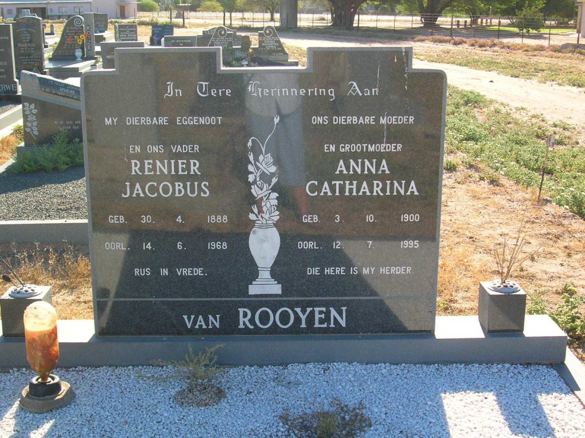 ROOYEN Renier Jacobus, van 1888-1968 &amp; Anna Catharina 1900-1995