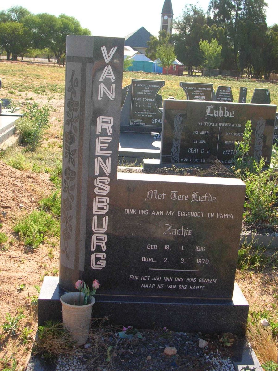 RENSBURG Zachie, van 1916-1970