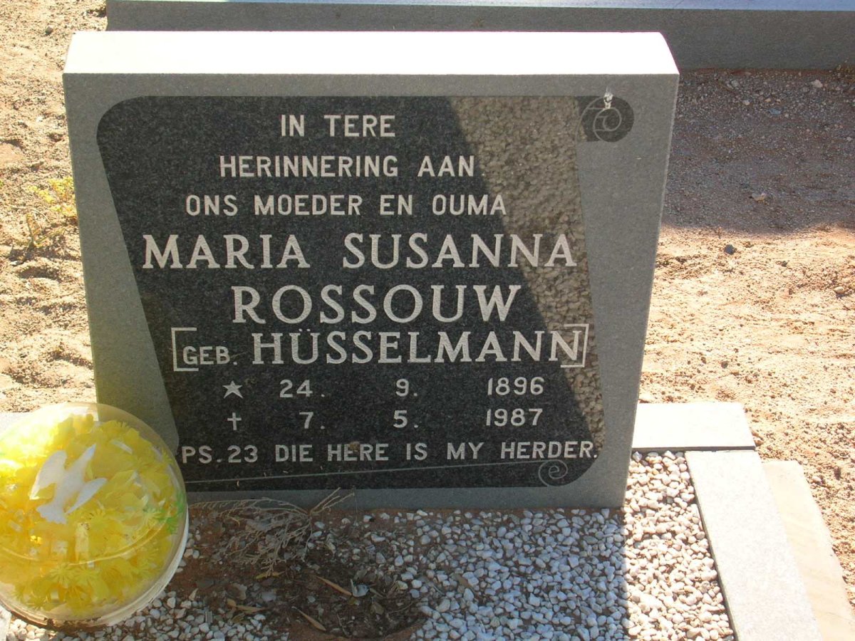 ROSSOUW Maria Susanna geb. HÜSSELMANN 1896-1987