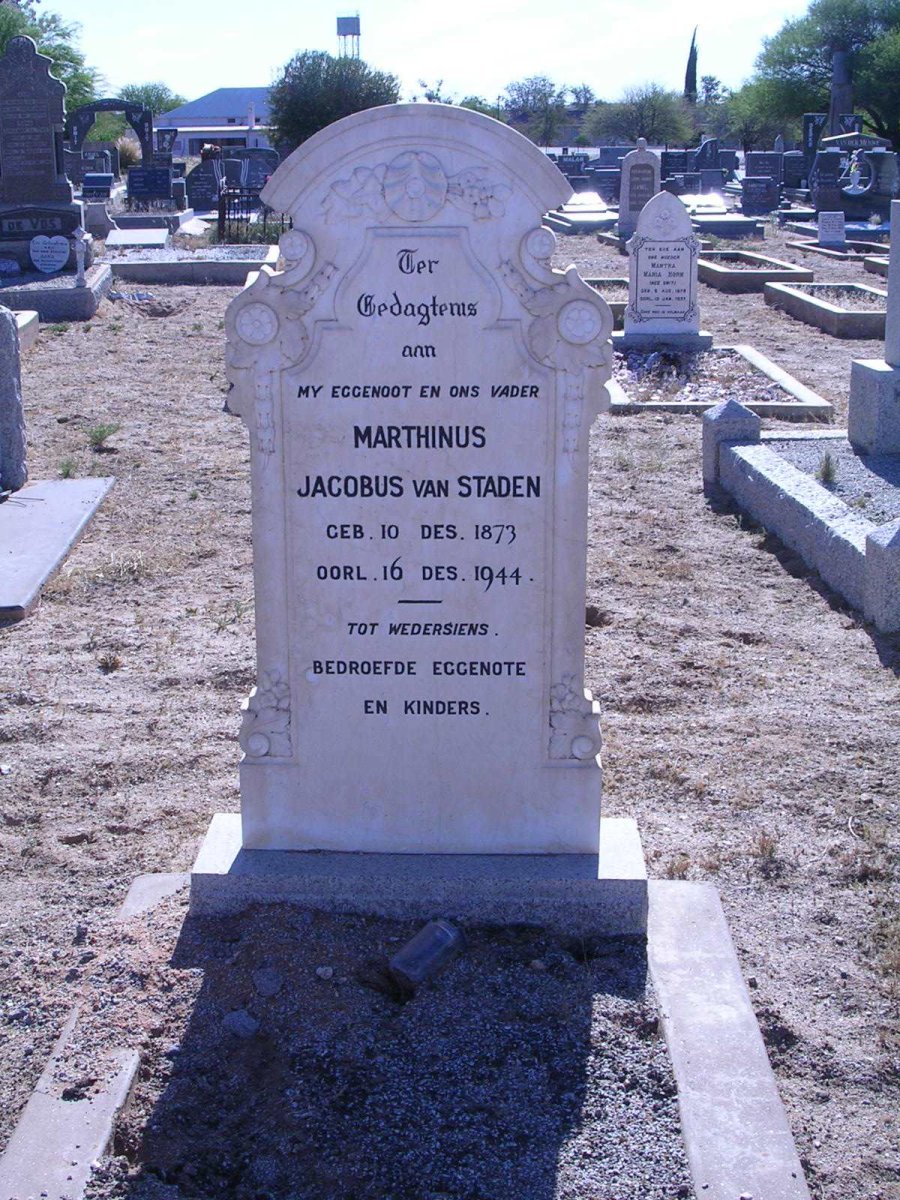 STADEN Marthinus Jacobus, van 1873-1944