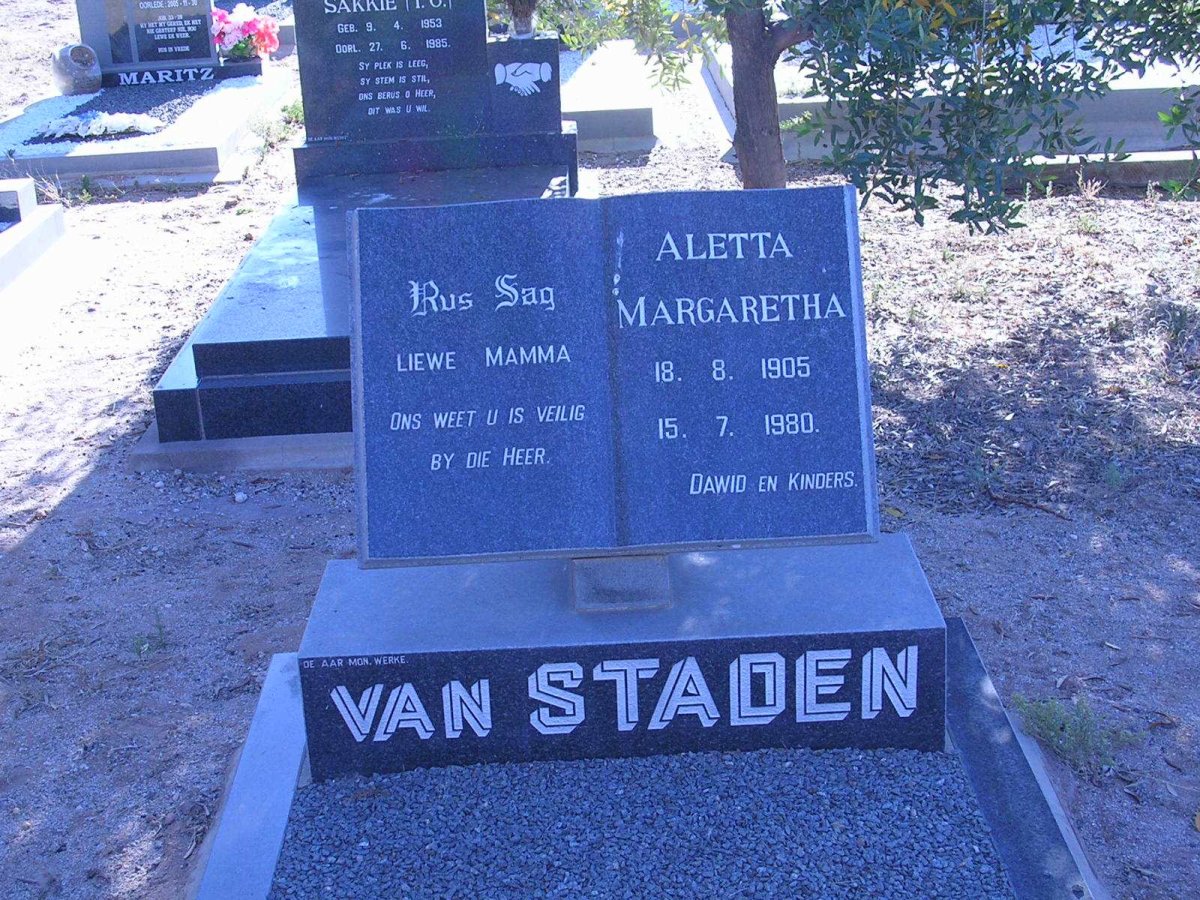 STADEN Anna Margaretha, van 1905-1980