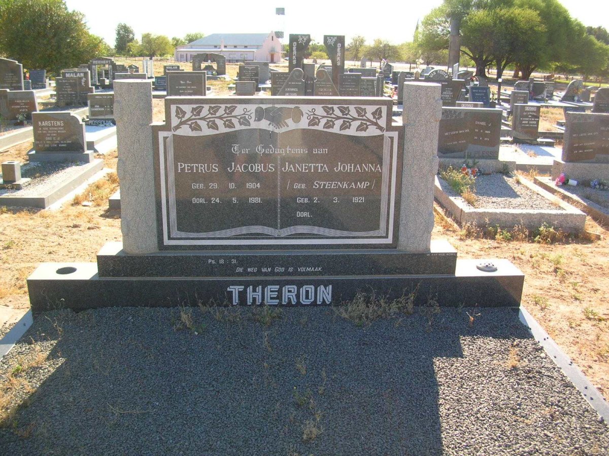 THERON Petrus Jacobus 1904-1981 &amp; Janetta Johanna STEENKAMP 1920-