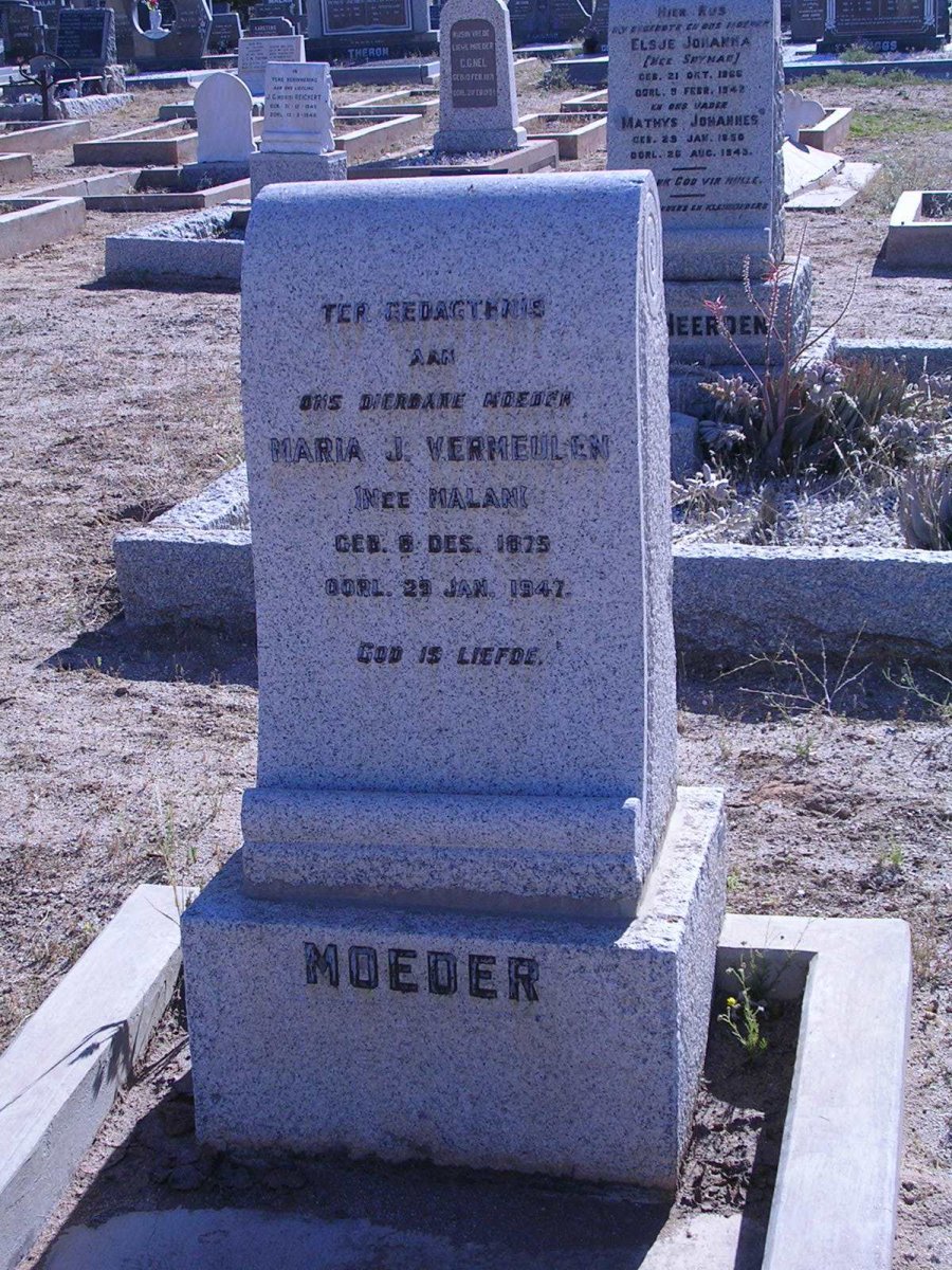 VERMEULEN Maria J. nee MALAN 1875-1947
