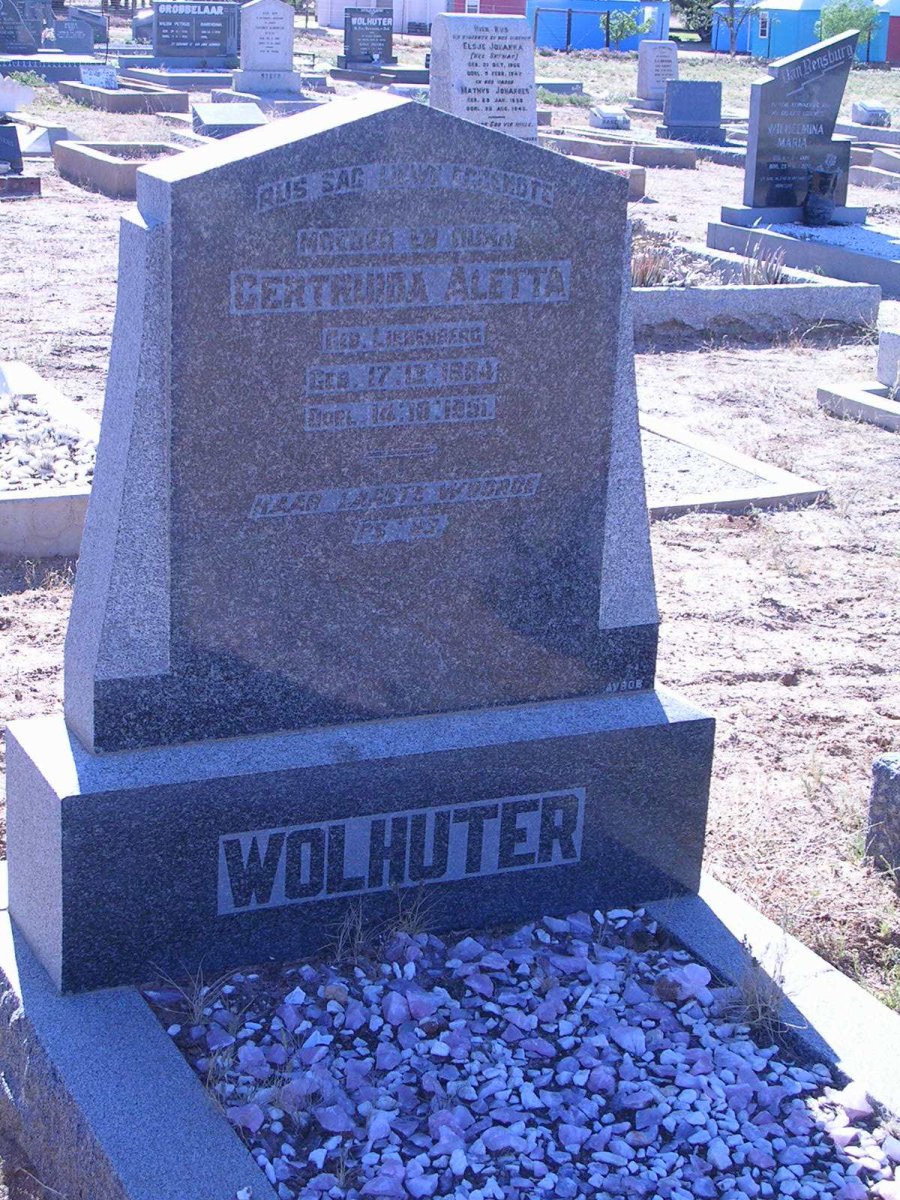 WOLHUTER Gertruida Aletta 1884-1951