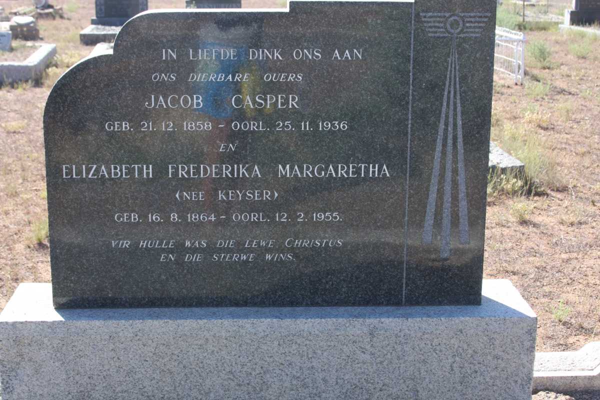 CASPER Jacob 1858-1936 &amp; Elizabeth Frederika Margaretha KEYSER 1864-1955