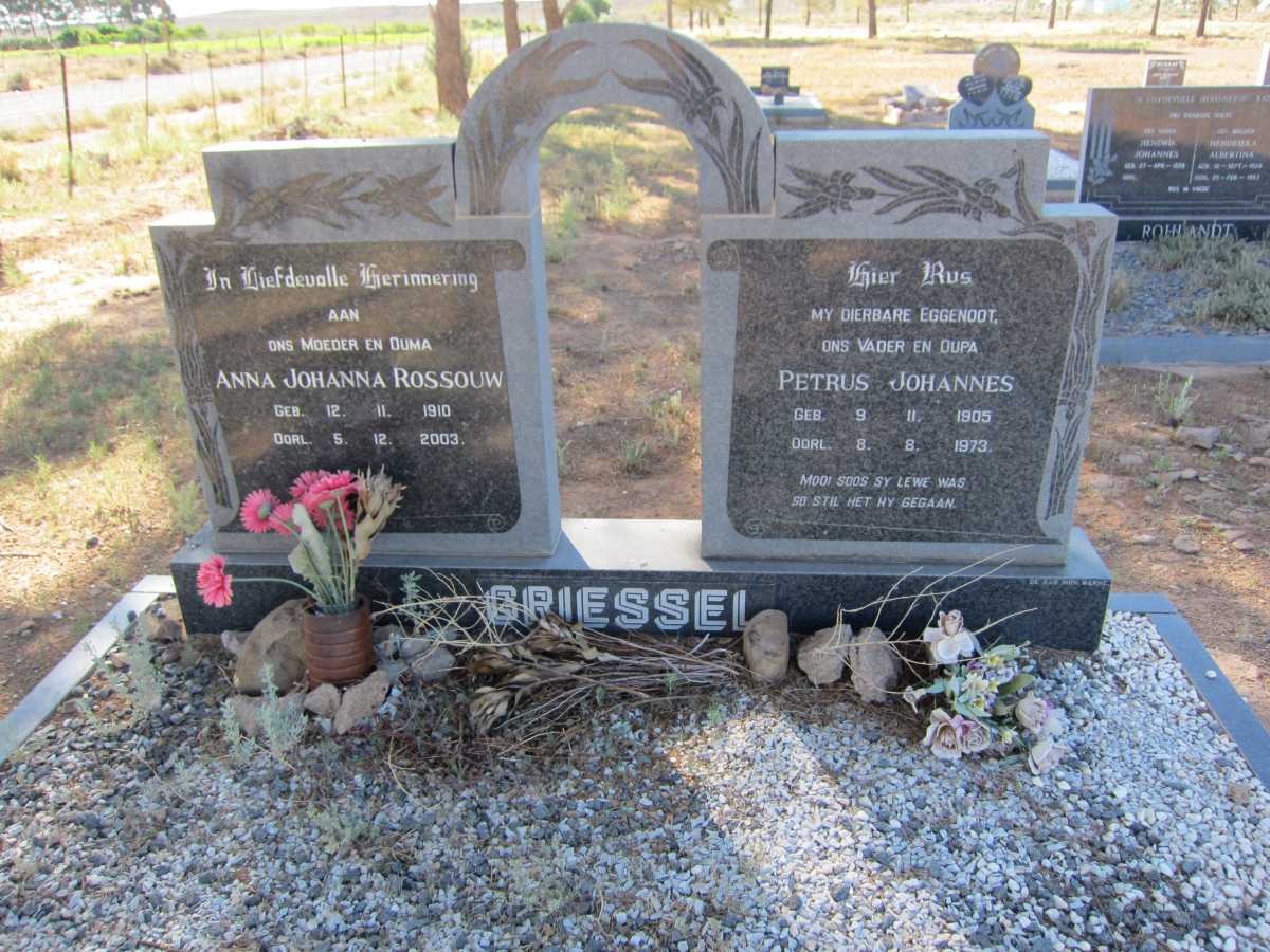 GRIESSEL Petrus Johannes 1905-1973 &amp; Anna Johanna ROSSOUW 1910-2003