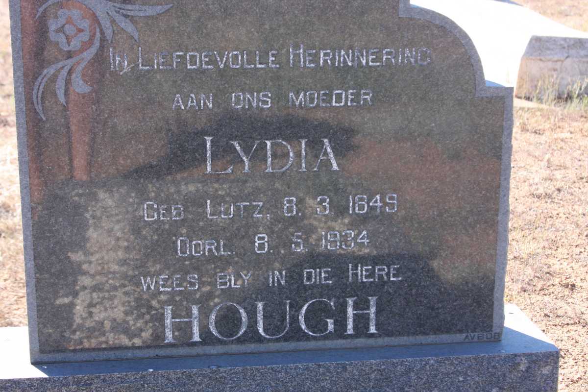 HOUGH Lydia nee LUTZ 1849-1934