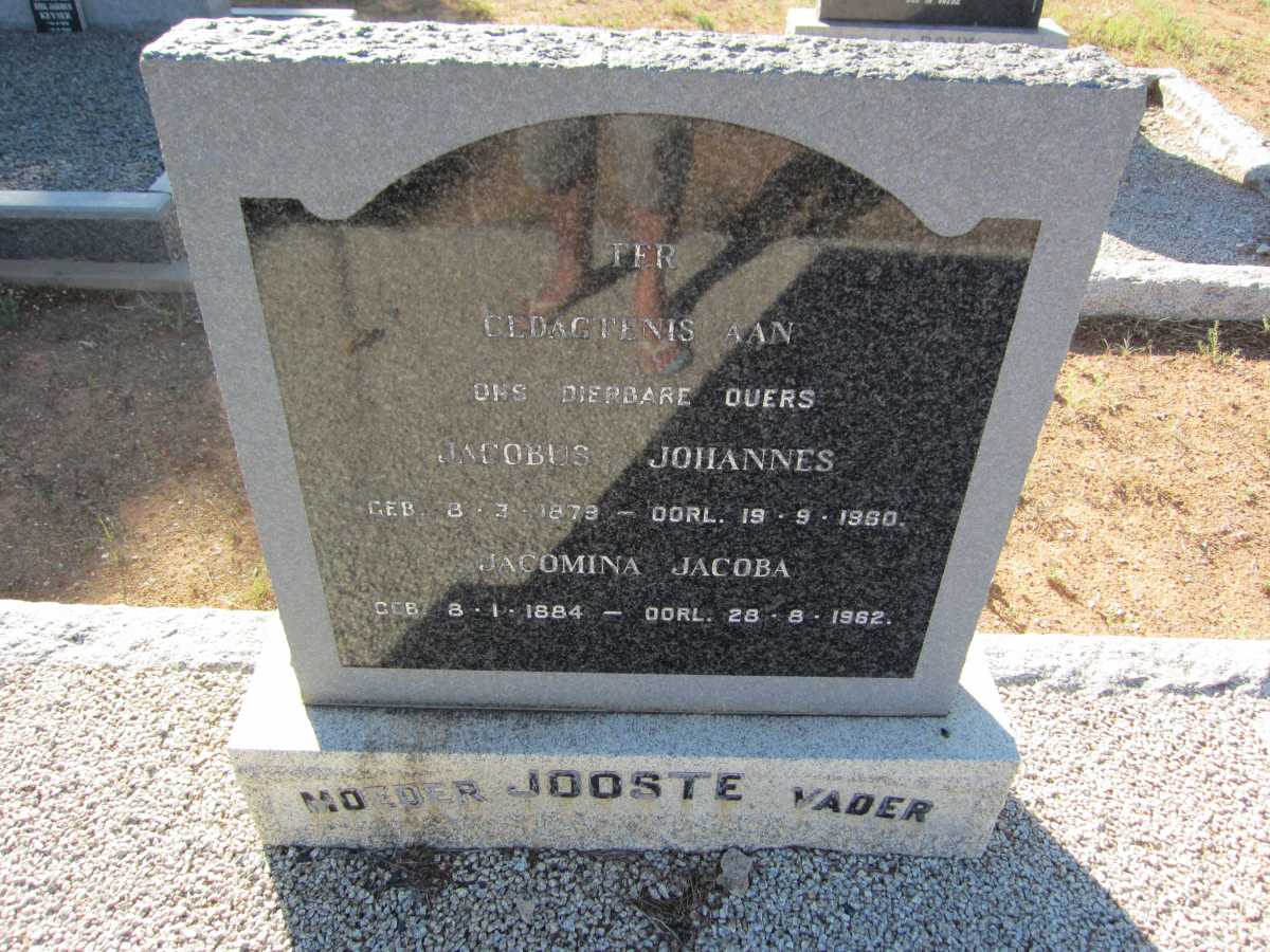 JOOSTE Jacobus Johannes 1879-1960 &amp; Jacomina Jacoba 1884-1962