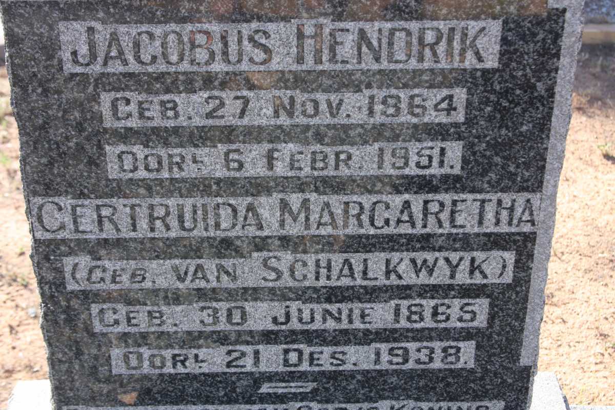 KEYSER Jacobus Hendrik 1864-1951 &amp; Gertruida Margaretha VAN SCHALKWYK 1865-1938