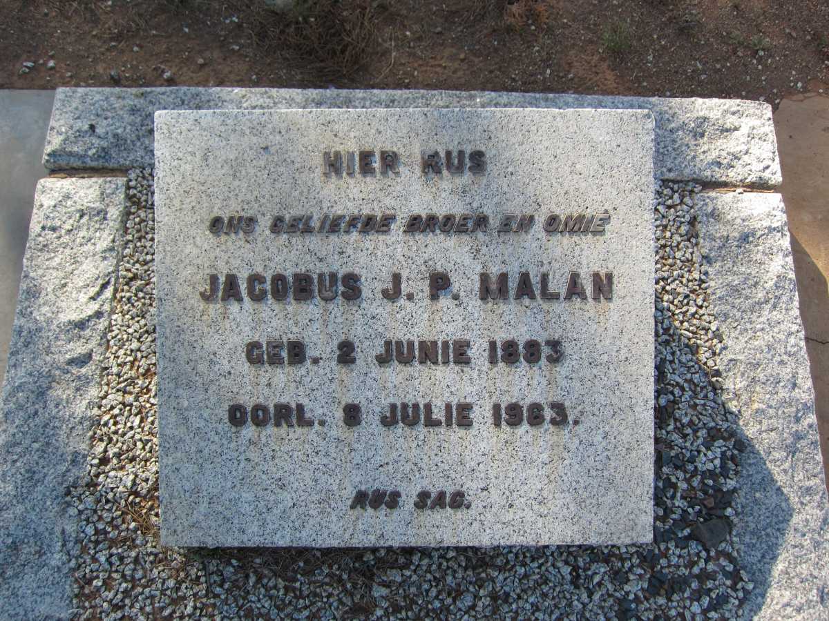 MALAN Jacobus J.P. 1883-1963