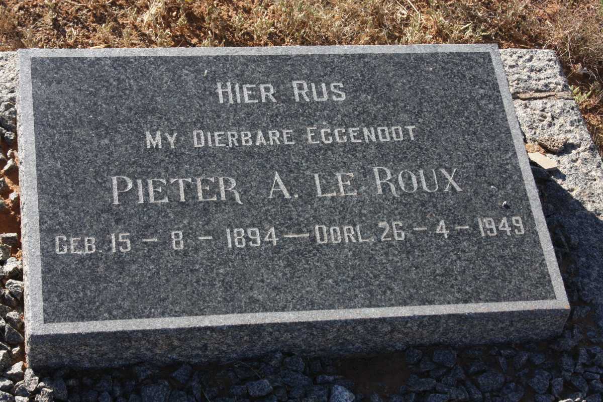 ROUX Pieter A., le 1894-1949