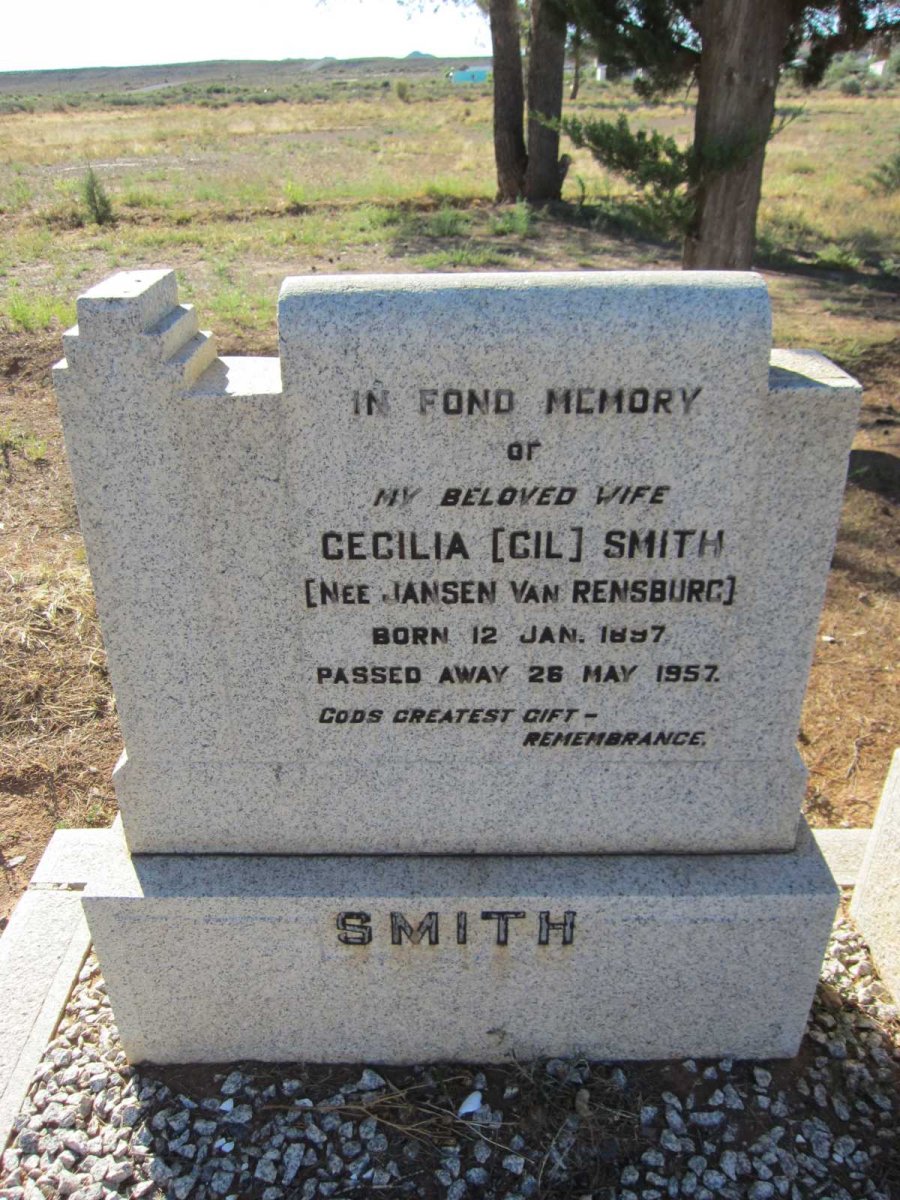 SMITH Cecilia nee JANSEN VAN RENSBURG 1897-1957