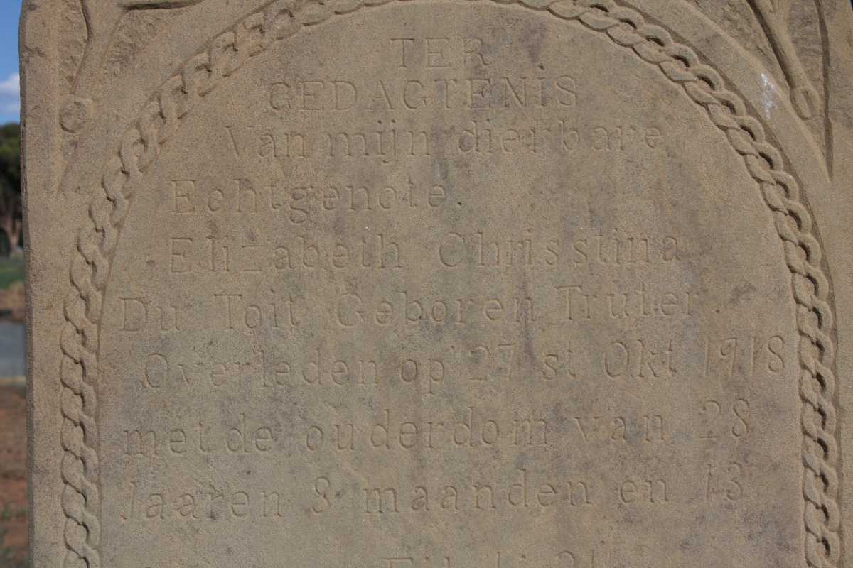 TOIT Elizabeth Chrisstina, du nee TRUTER -1918