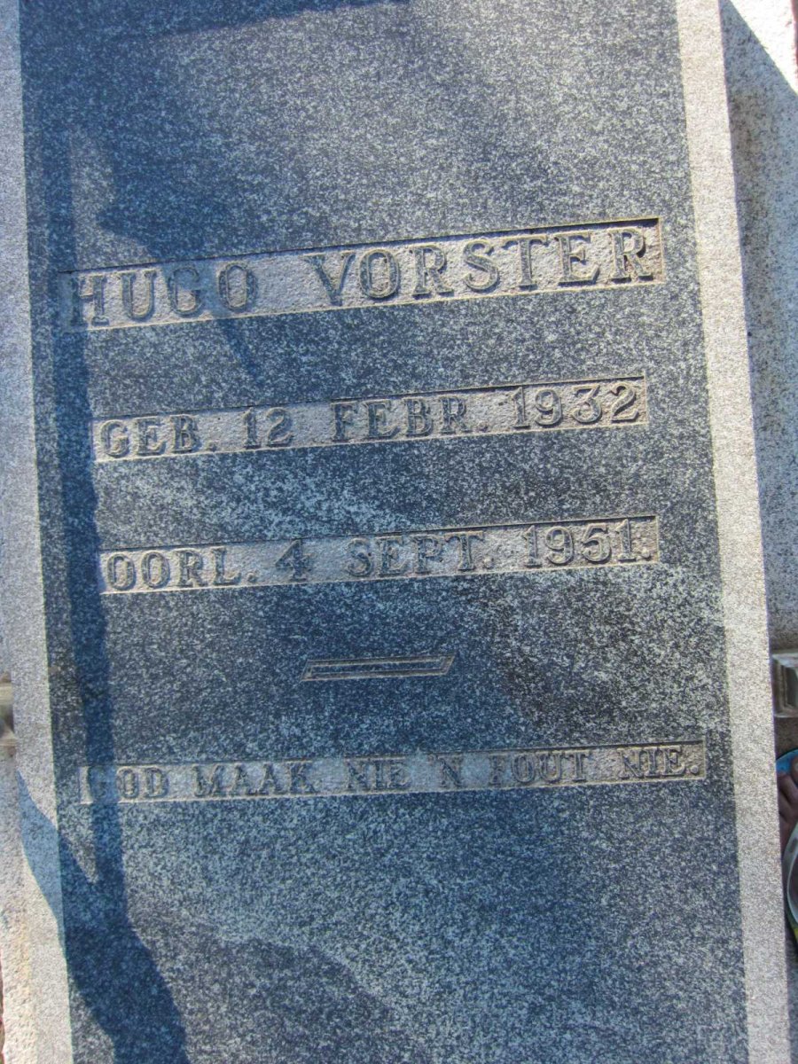 VORSTER Hugo 1932-1951