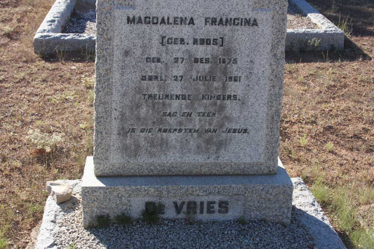 VRIES Magdalena Francina, de nee ROOS 1875-1961