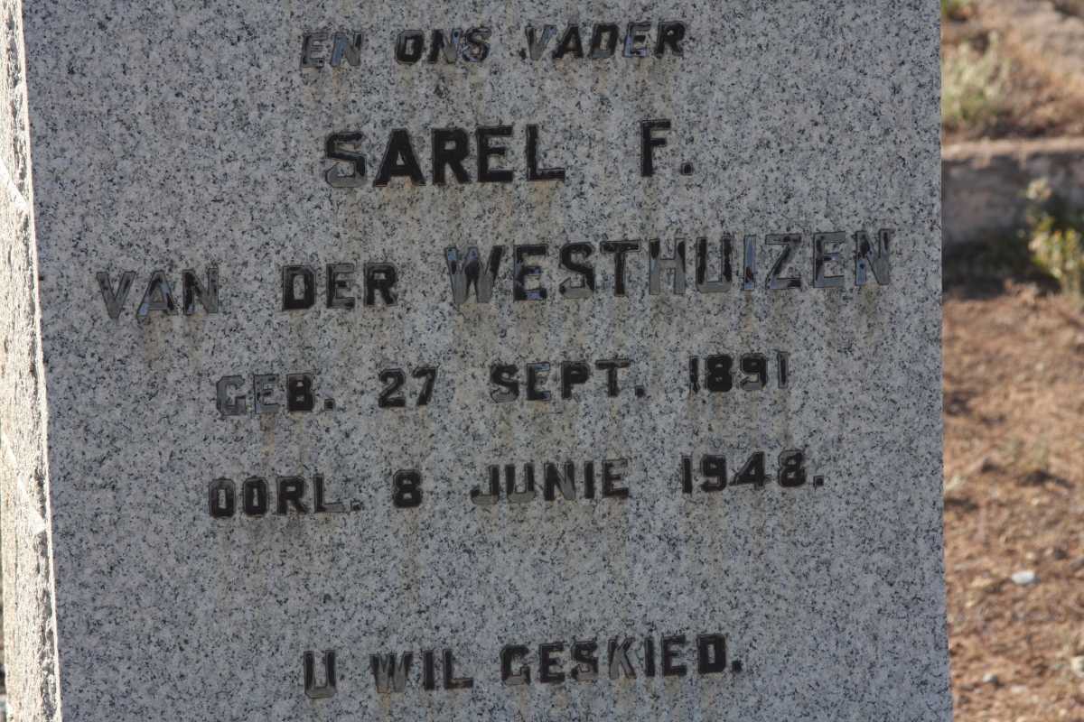 WESTHUIZEN Sarel F., van der 1891-1948