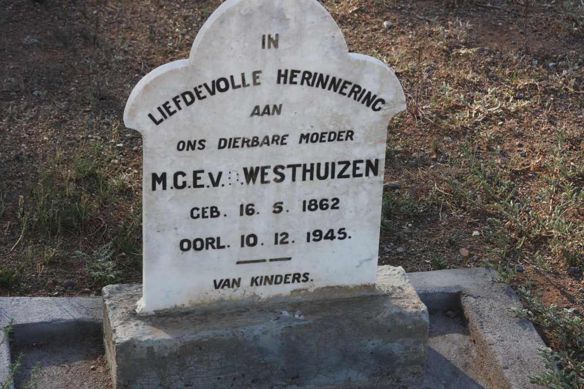 WESTHUIZEN M.C.E., v.d. 1862-1945