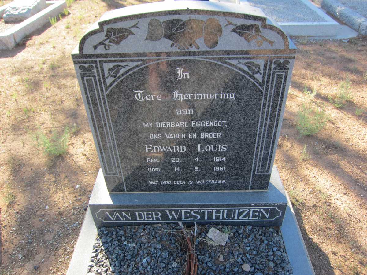 WESTHUIZEN Edward Louis, van der 1914-1961