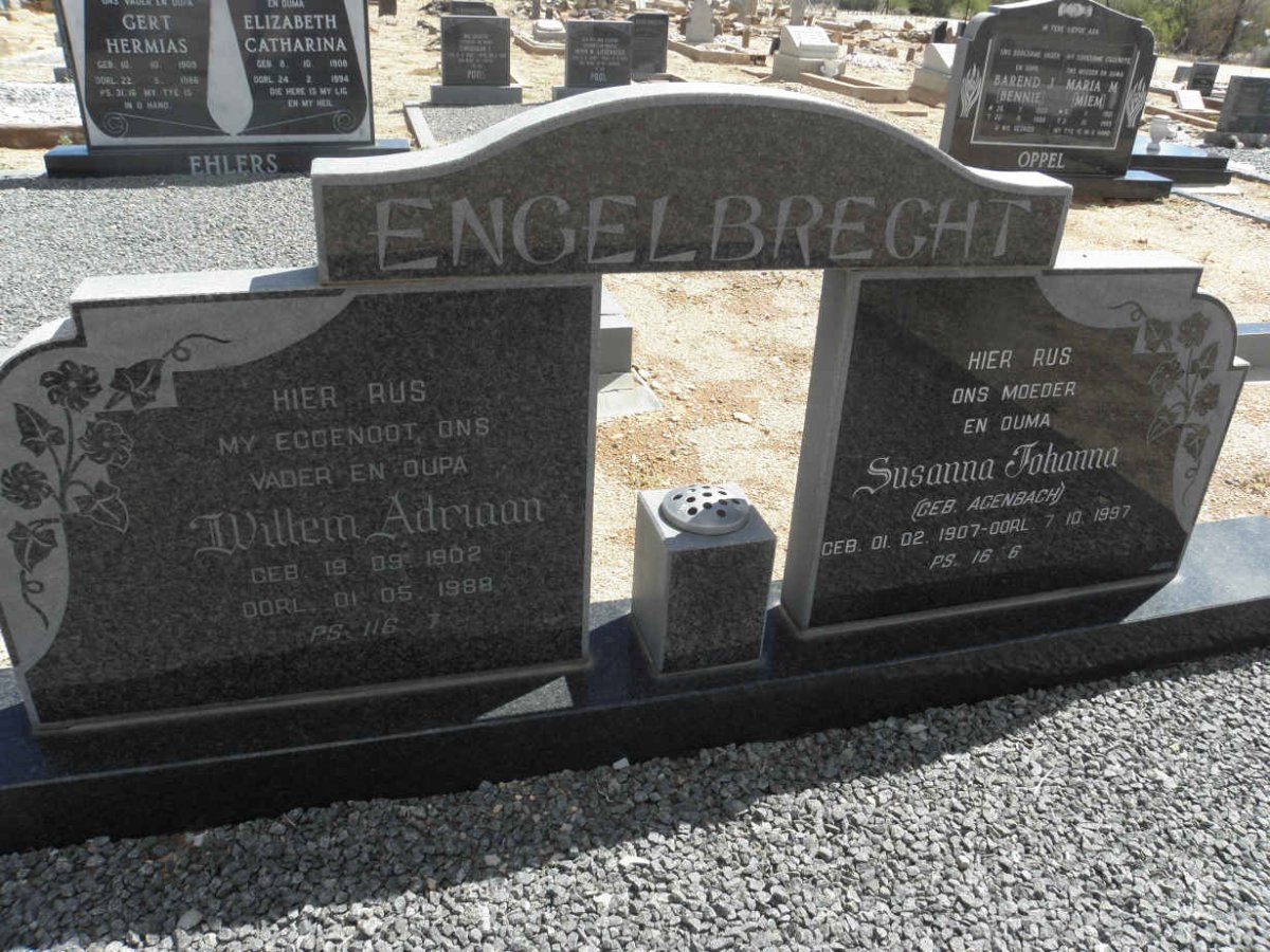 ENGELBRECHT Willem Adriaan 1902-1988 &amp; Susanna Johanna AGENBACH 1907-1997