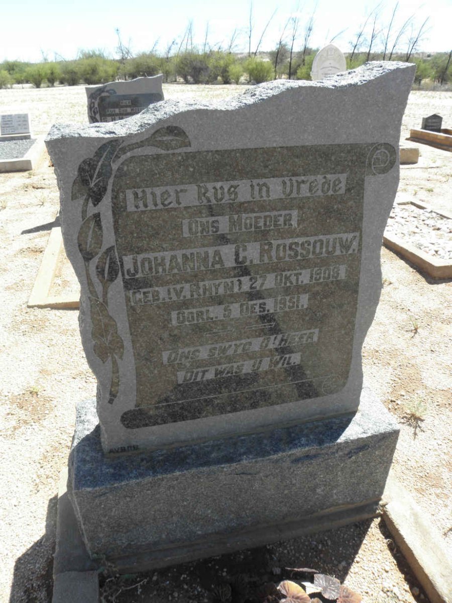 ROSSOUW Johanna C. nee VAN RHYN 1909-1951