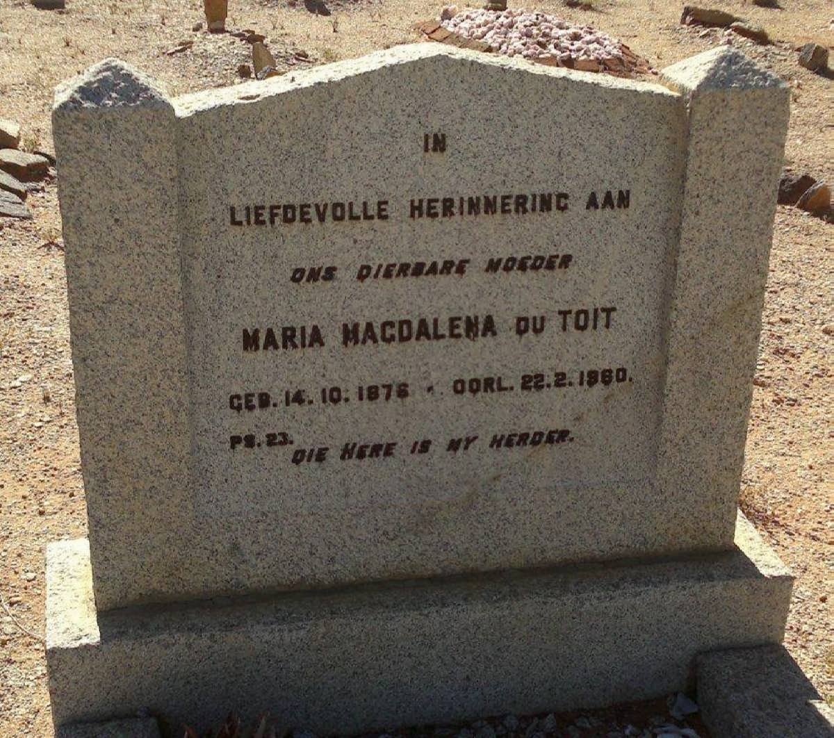 TOIT Maria Magdalena, du 1876-1960