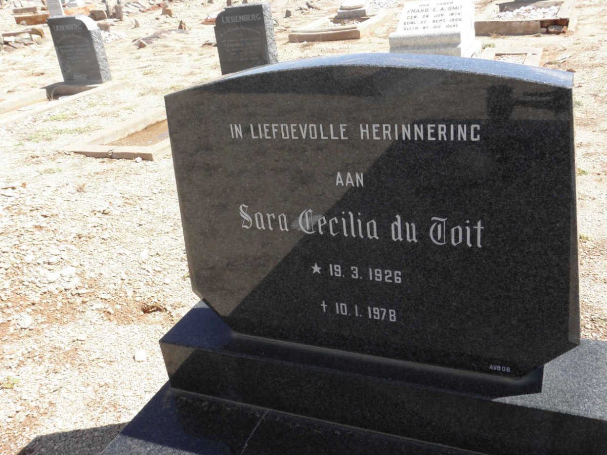TOIT Sara Cecilia, du 1926-1978